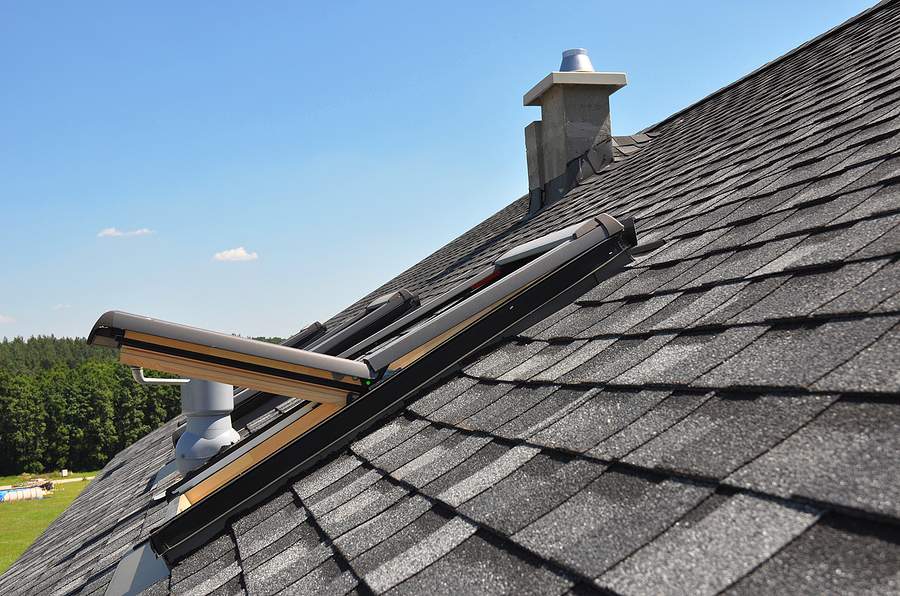 bigstock A Gray Roof Covered With Dimen 394227353