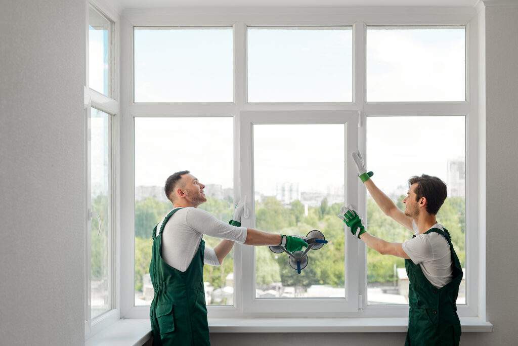 bigstock Two Window Installers Replacin 346339063