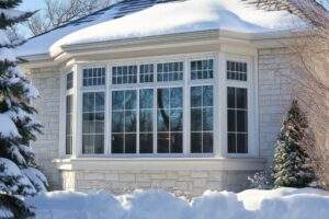 Vinyl Bay Window in Winter