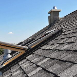 bigstock A Gray Roof Covered With Dimen