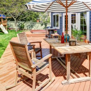 bigstock Wooden Walkout Deck In The Bac 139040249